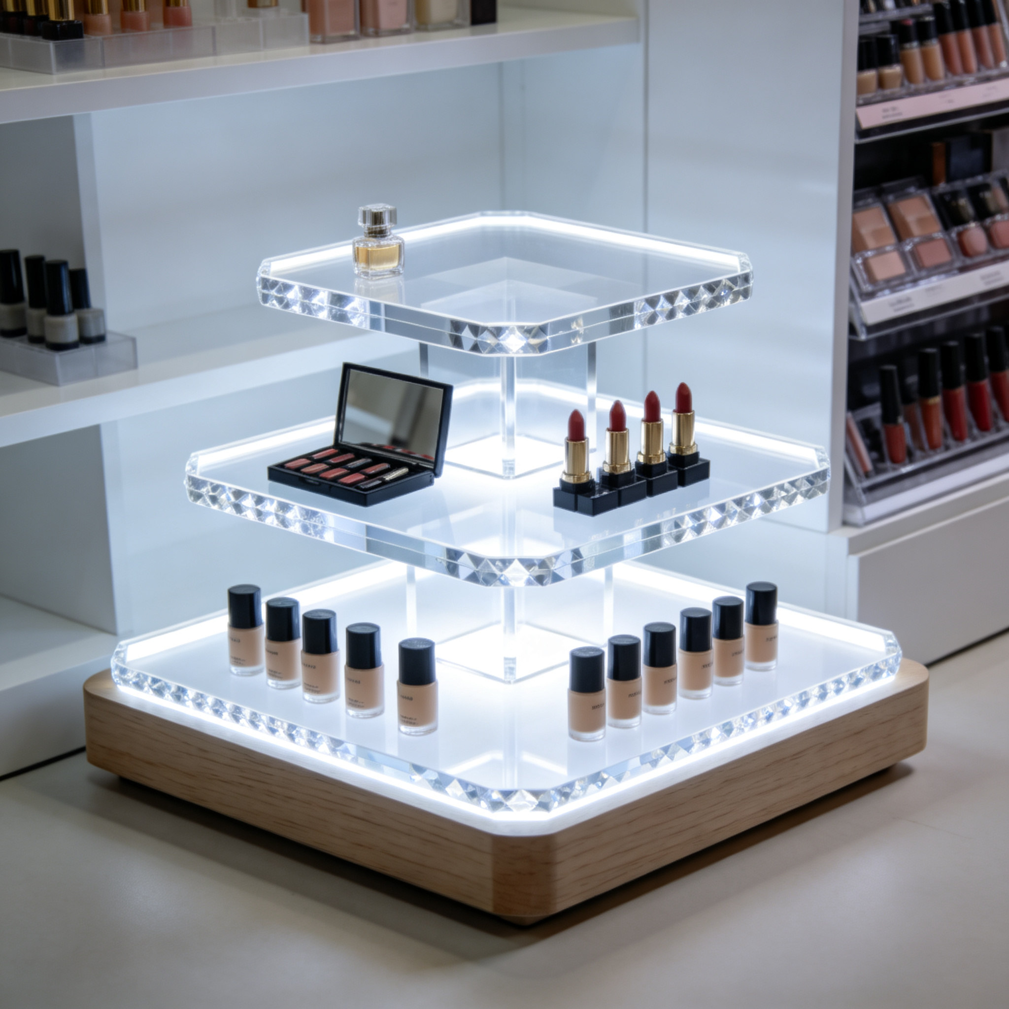 LED-Illuminated Multi-Tier Display Stand