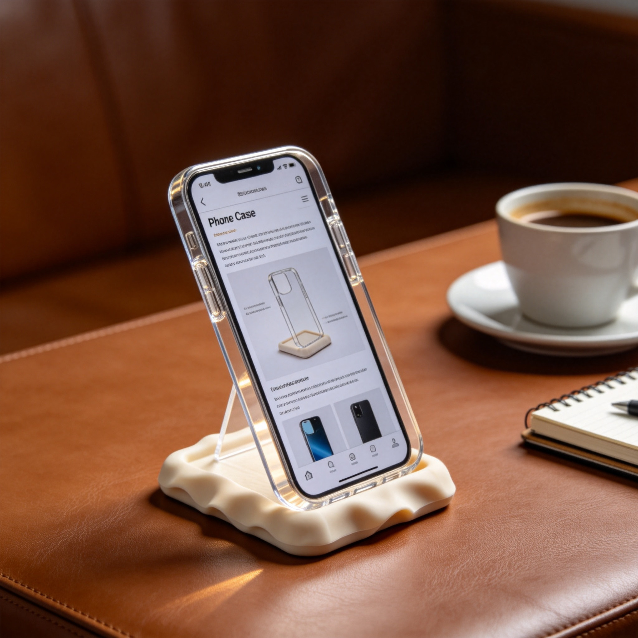 Silicone-Acrylic Phone Case Display Stand